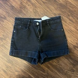 Zara black high rise shorts